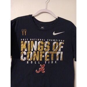 Nike  2017 National Champions Kings Of Confetti Roll Tide Sz .L Black T-Shirt